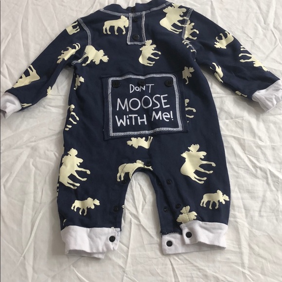 Baby Boy Moose Jumper EUC with snaps - Picture 2 of 2
